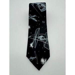 Star Wars Tie Fighter X Wing Black Necktie Mens Polyester New With Tags